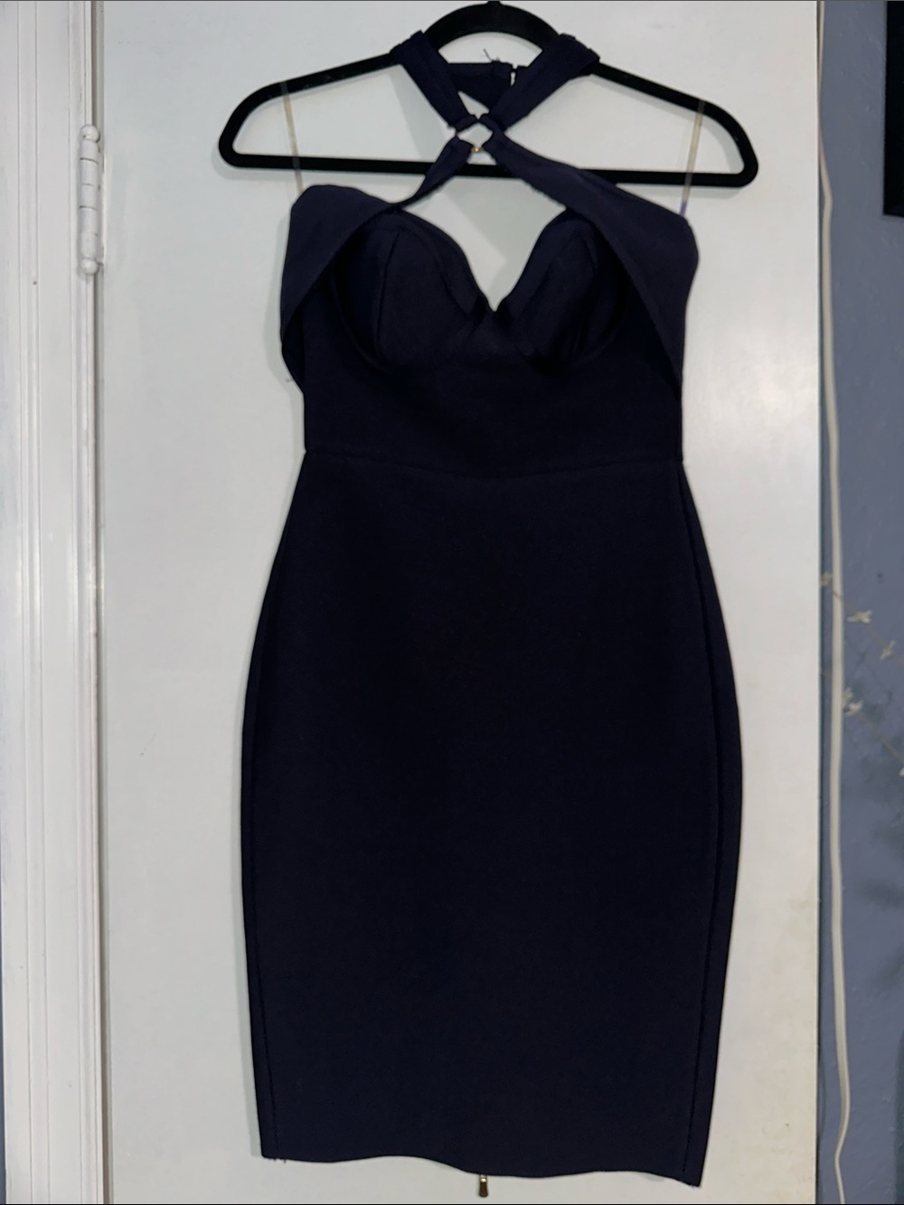 VENUS Navy One-Shoulder Bodycon Dress